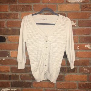Darling Cream Angora Cardigan Size Small